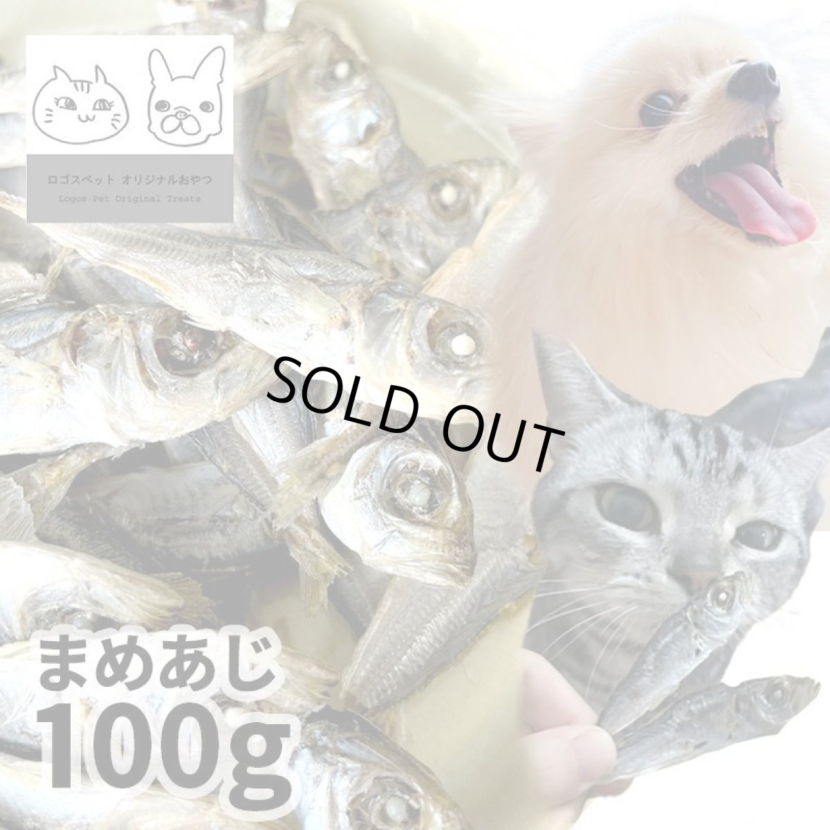 画像1: 鳥取県産 豆アジ煮干し 犬猫用 100g (1)