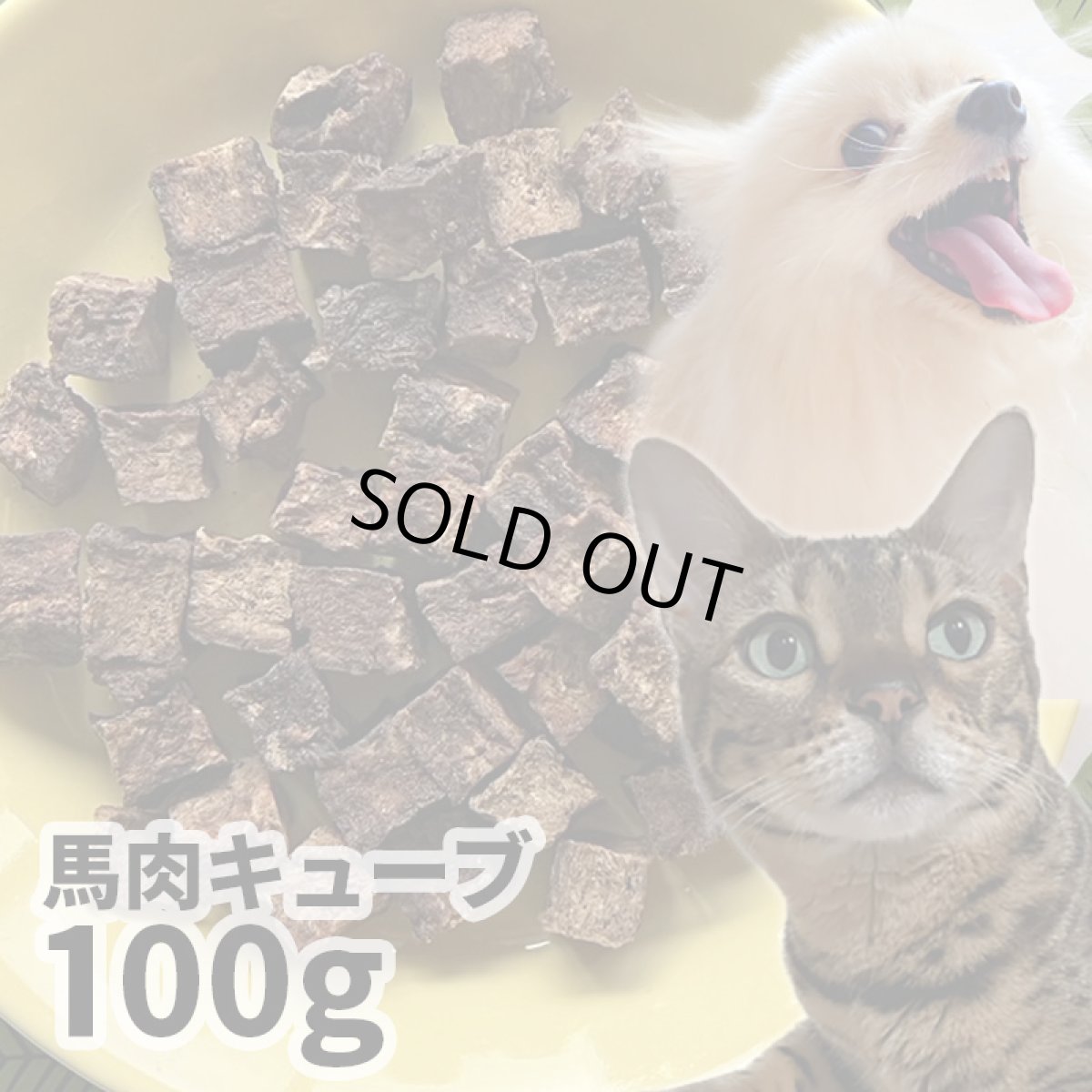 画像1: 【50%OFF】ロゴスペット 国産（岡山県産） 馬肉キューブ 犬猫用 100g (1)